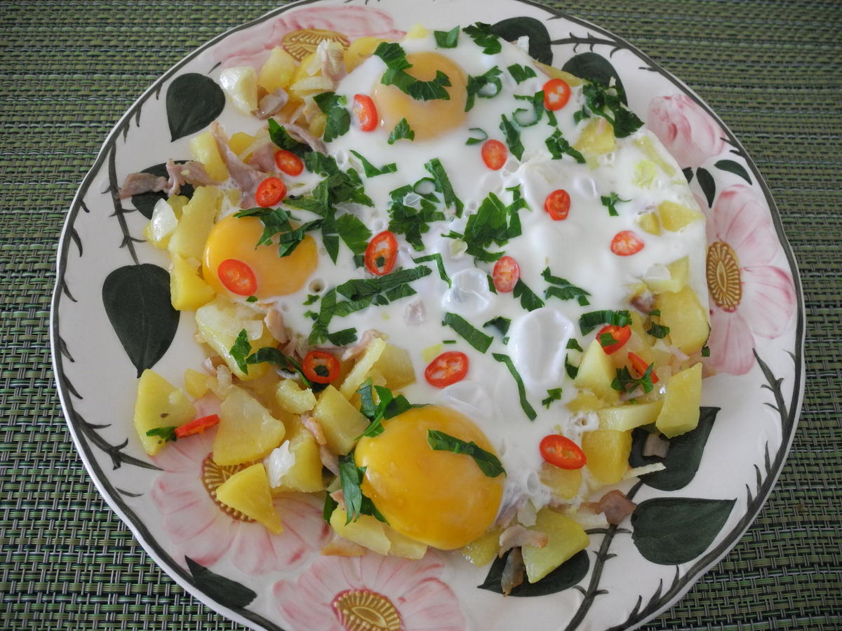 Kartoffel - Eier - Pfanne mit Bärlauch - Rezept
