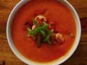 Tomatensuppe mit Bohnen und Garnelen - Rezept