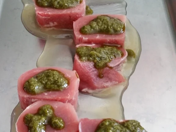 Schweinefilet mit Bärlauch Emulsion grünem Spargel à la Biggi - Rezept - Bild Nr. 4