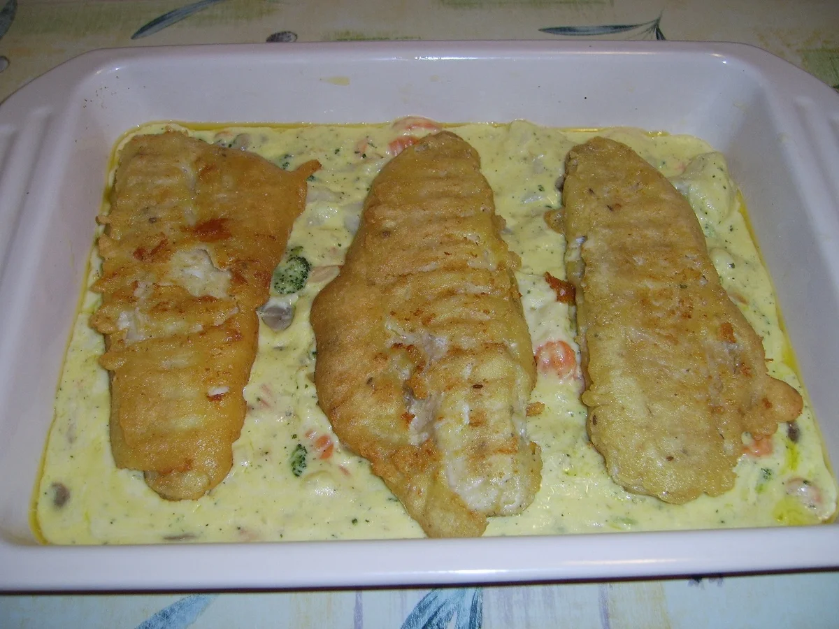 Zander in Bierteig auf Kaisergemüse - Rezept