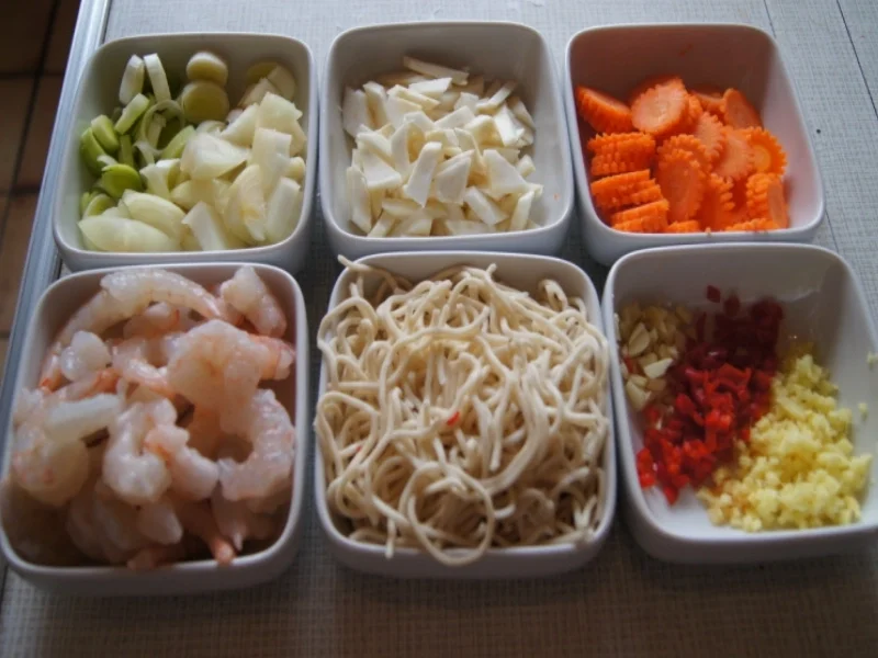 Gemüsewok mit Garnelenschwänzen und Mie-Nudeln - Rezept - Bild Nr. 4