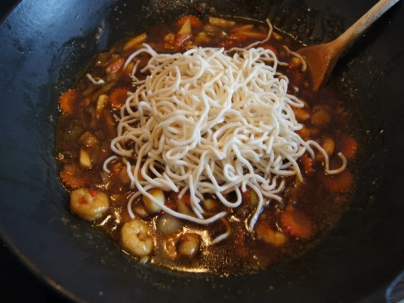 Gemüsewok mit Garnelenschwänzen und Mie-Nudeln - Rezept - Bild Nr. 14
