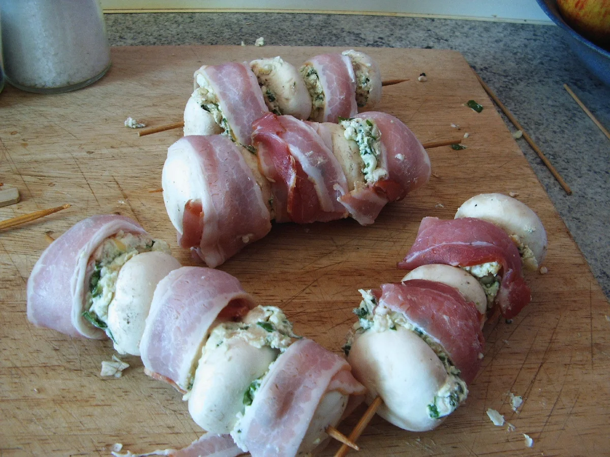 Champignonspieße mit Bärlauchfüllung - Rezept - Bild Nr. 8