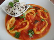 Tintenfischringe in roter Sauce - Rezept