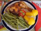 Hähnchenschenkel mit grünen Bohnen und Kartoffelpilzen - Rezept