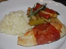 Hähnchen-Saltimbocca mit gebratenem Spargel  - Rezept