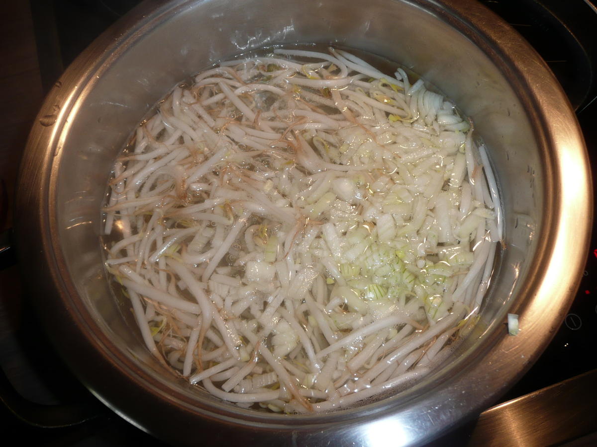 Gemischter Salat mit Sprossen zu Schwenkbraten + Kartoffelbällchen. - Rezept