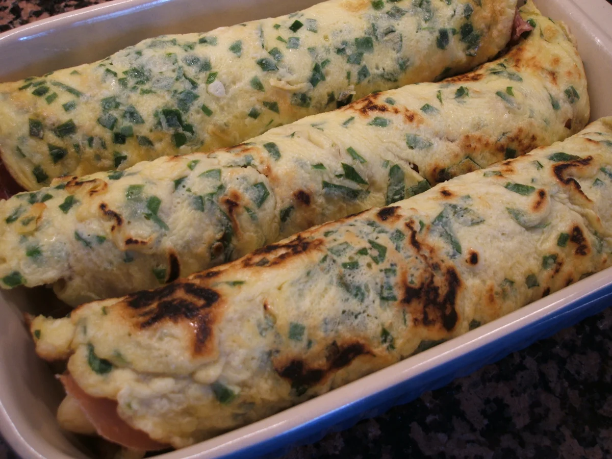Gemüse: Spargel im Bärlauchpfannkuchen - Rezept - Bild Nr. 6