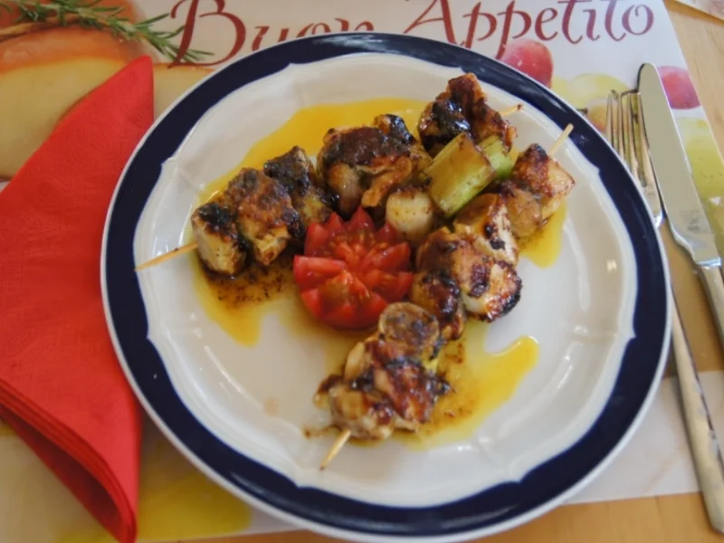 Rezept: Hähnchenbrustfiletspieße Hähnchenbrustfiletspieße - Rezept