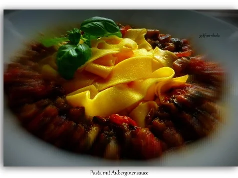 Pasta mit Auberginensauce - Rezept - Bild Nr. 5