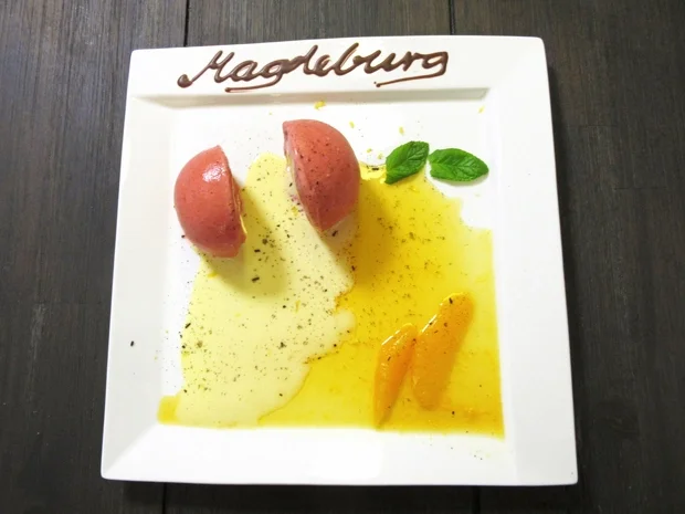 Ratzfatz-Eis mit aphrodisierender Sabayon und Zitruskompott - Rezept