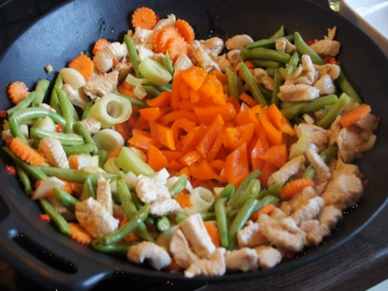 Rezept: Putenschnitzel mit Gemüse und Nudeln im Wok Bild Nr. 14 Putenschnitzel mit Gemüse und Nudeln im Wok - Rezept - Bild Nr. 14