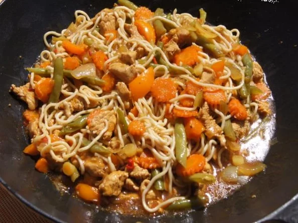 Rezept: Putenschnitzel mit Gemüse und Nudeln im Wok Bild Nr. 19 Putenschnitzel mit Gemüse und Nudeln im Wok - Rezept - Bild Nr. 19
