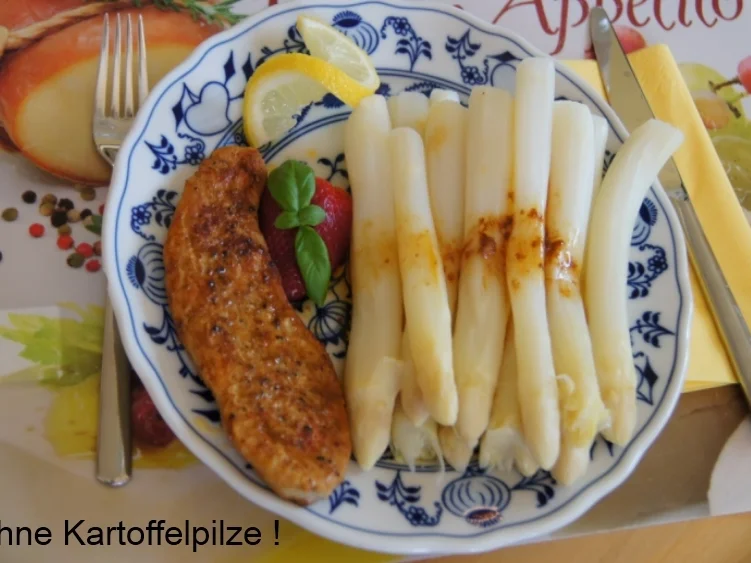 Kurzspargel mit Schnitzel natur und Kartoffelpilzen - Rezept - Bild Nr. 13