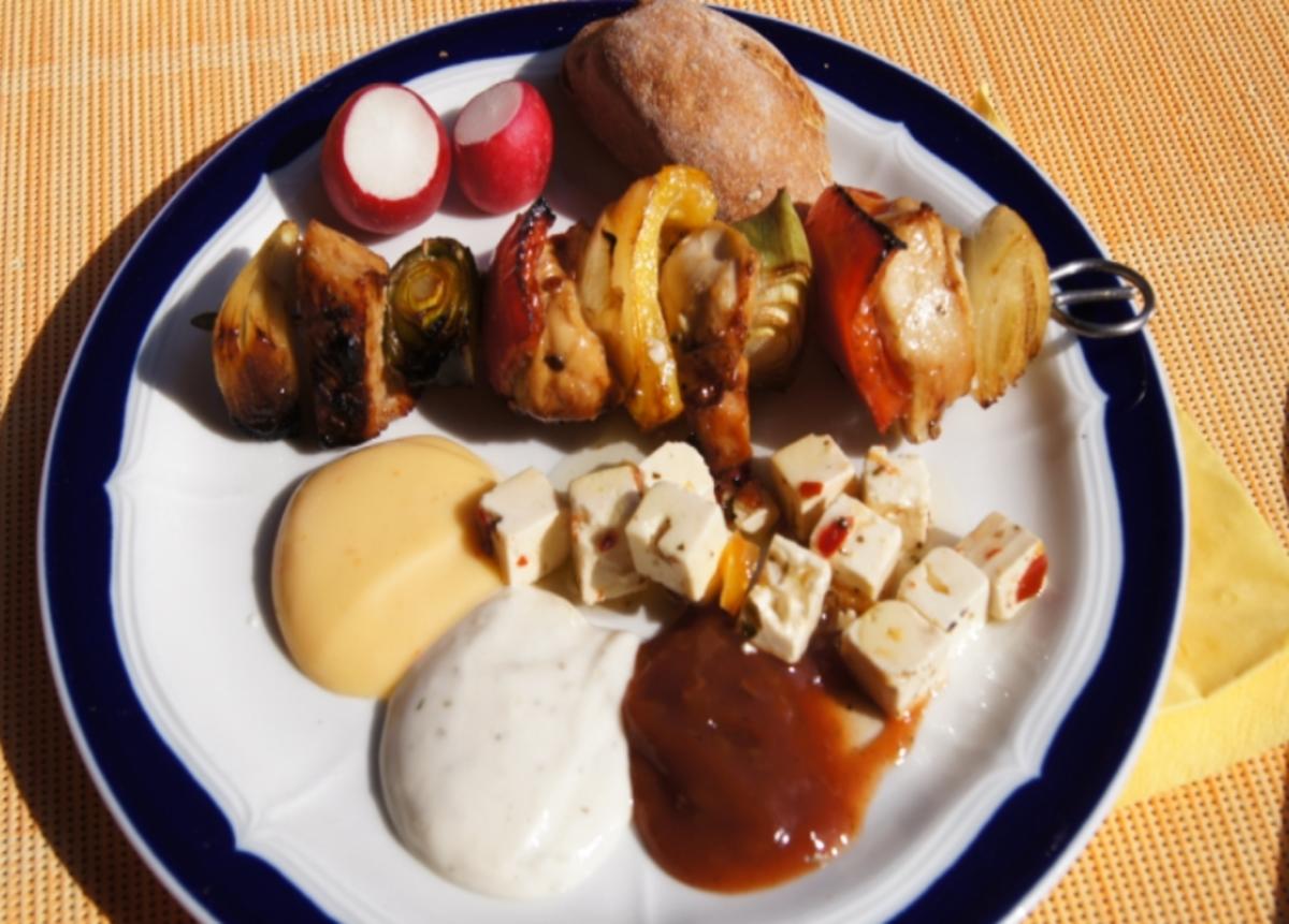 Bilder für Grillspieße mit Hähnchenfleisch und Gemüse - Rezept