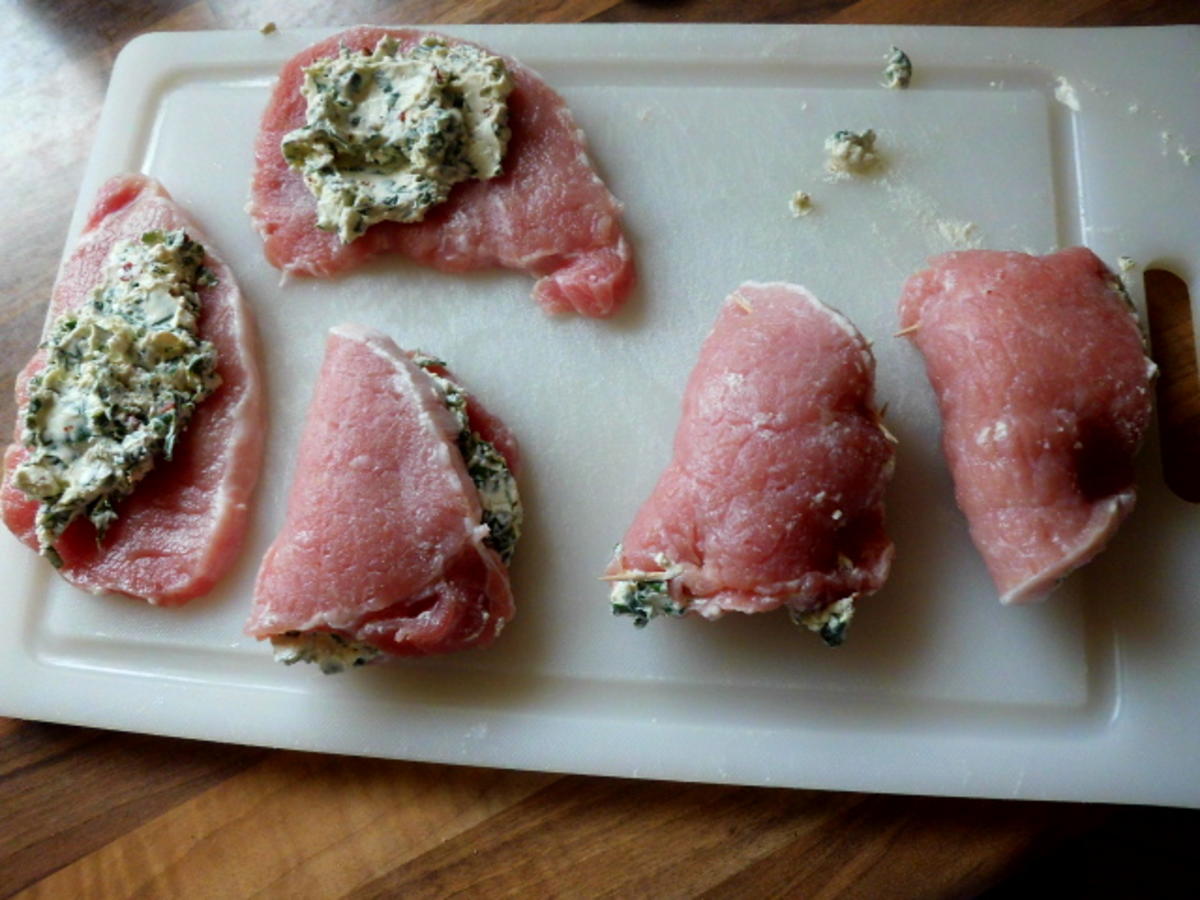 schweinesteaks gefüllt mit bärlauchcreme - Rezept - kochbar.de