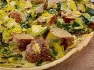 Lauchtorte mit Bratwurst - Rezept