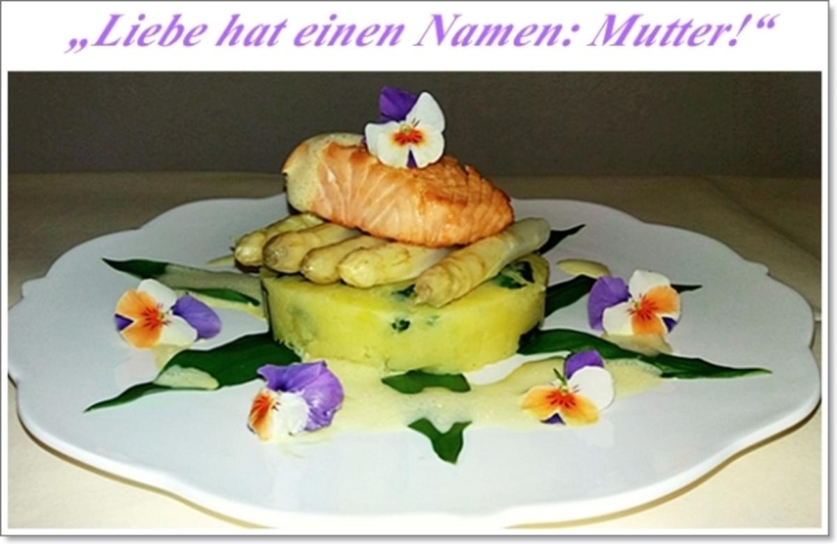 Bärlauch, Kartoffeln, Spargel, Lachs - Türmchen - Rezept