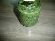 Giersch Pesto mit Walnüssen, Rapsöl + Parmesan. - Rezept