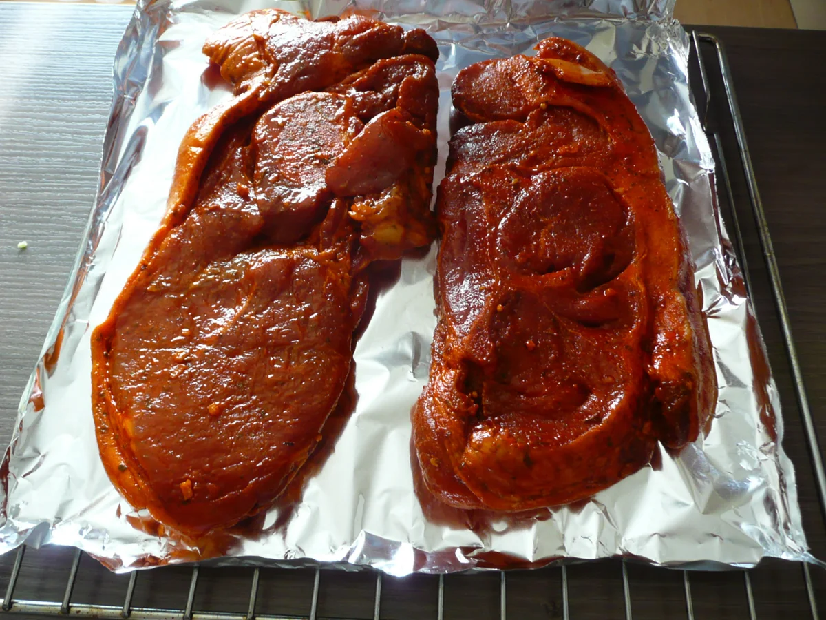 Holzfällersteak , Parmesankartoffeln + Mairübchen - Mix - Salat - Rezept - Bild Nr. 5