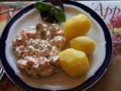 Quark mit Paprika, Basilikum und Pellkartoffeln - Rezept