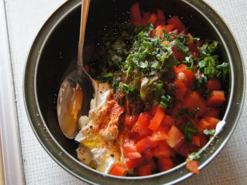 Quark mit Paprika, Basilikum und Pellkartoffeln - Rezept - Bild Nr. 3