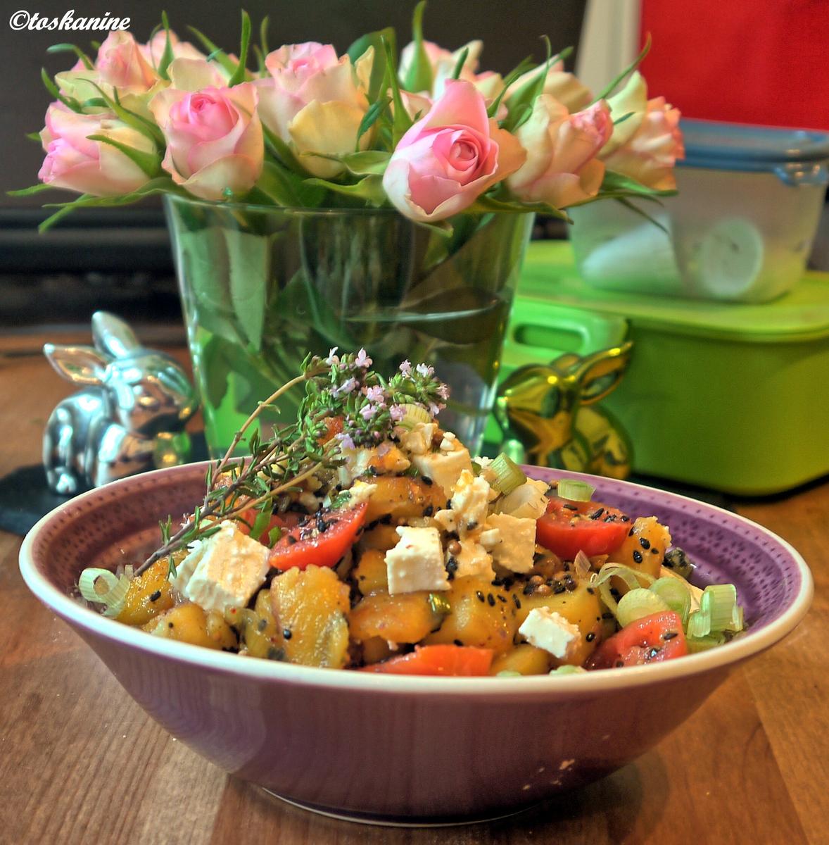 Bratkartoffelsalat mit Feta und Ahornsirup-Dressing - Rezept - Bild Nr. 2