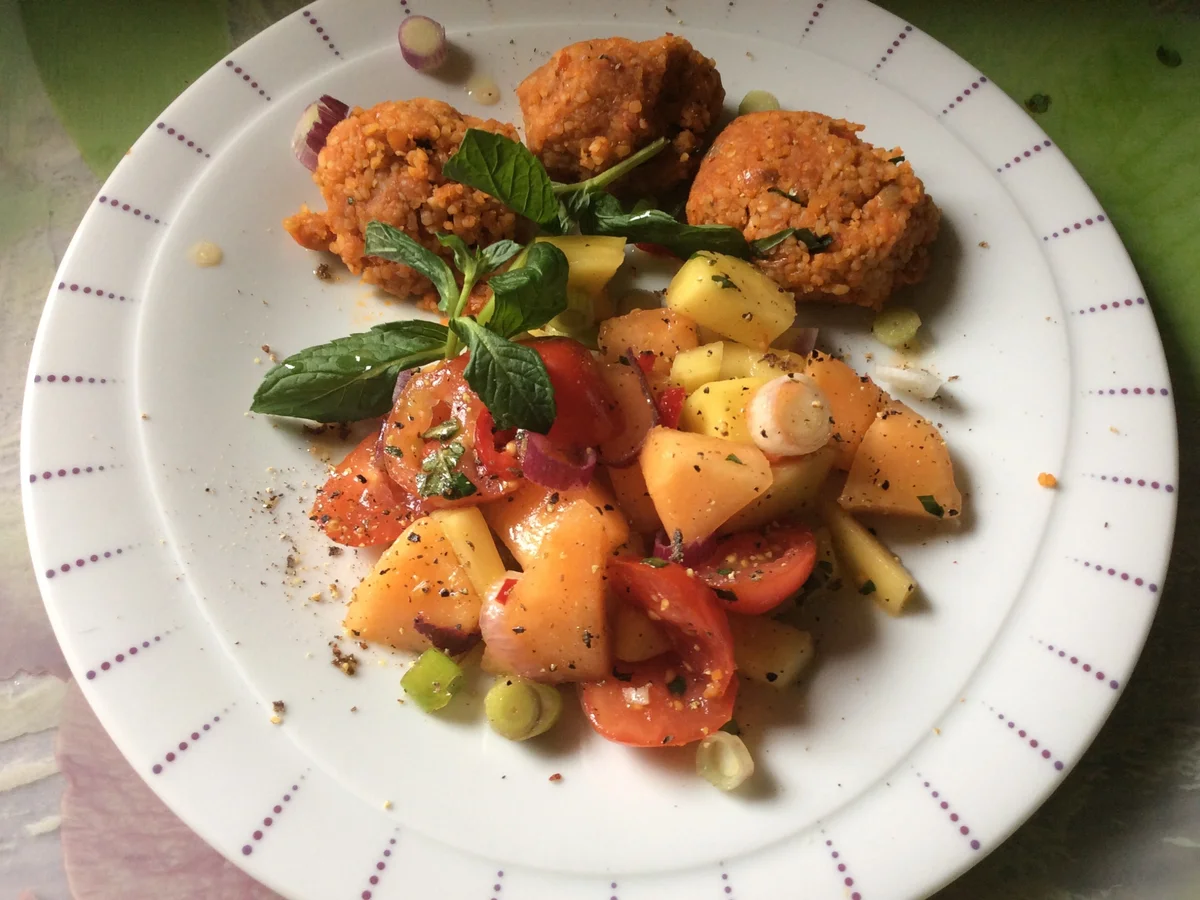 Mango-Melonen-Tomaten-Salat - Rezept