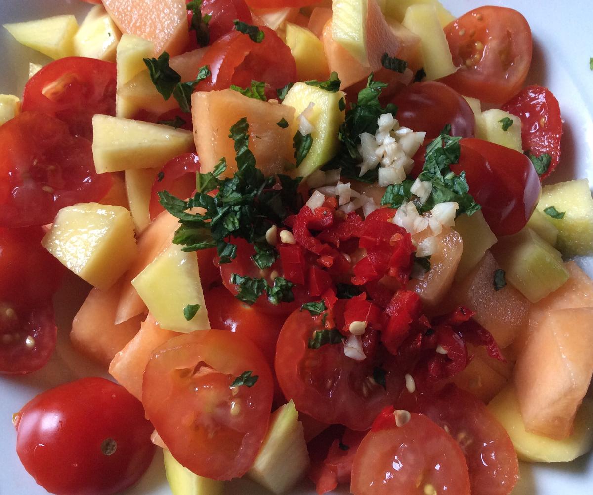 Mango-Melonen-Tomaten-Salat - Rezept - Bild Nr. 6