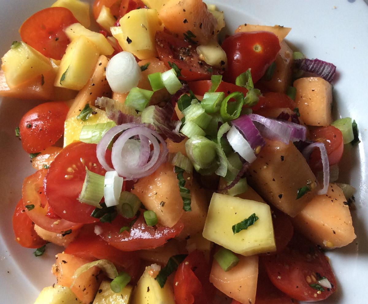 Mango-Melonen-Tomaten-Salat - Rezept - Bild Nr. 7