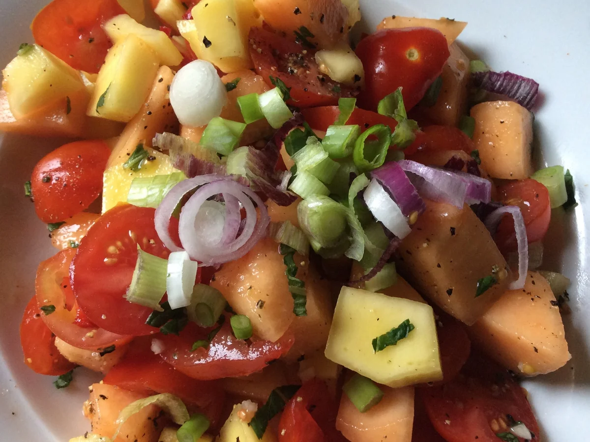 Mango-Melonen-Tomaten-Salat - Rezept - Bild Nr. 7