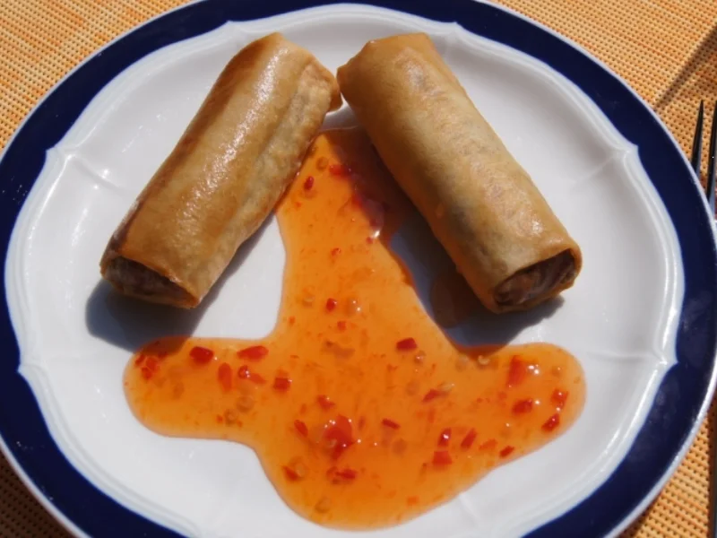 Frühlingsrollen ohne und mit Fleisch - Rezept