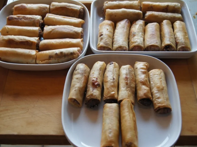 Frühlingsrollen ohne und mit Fleisch - Rezept - Bild Nr. 24