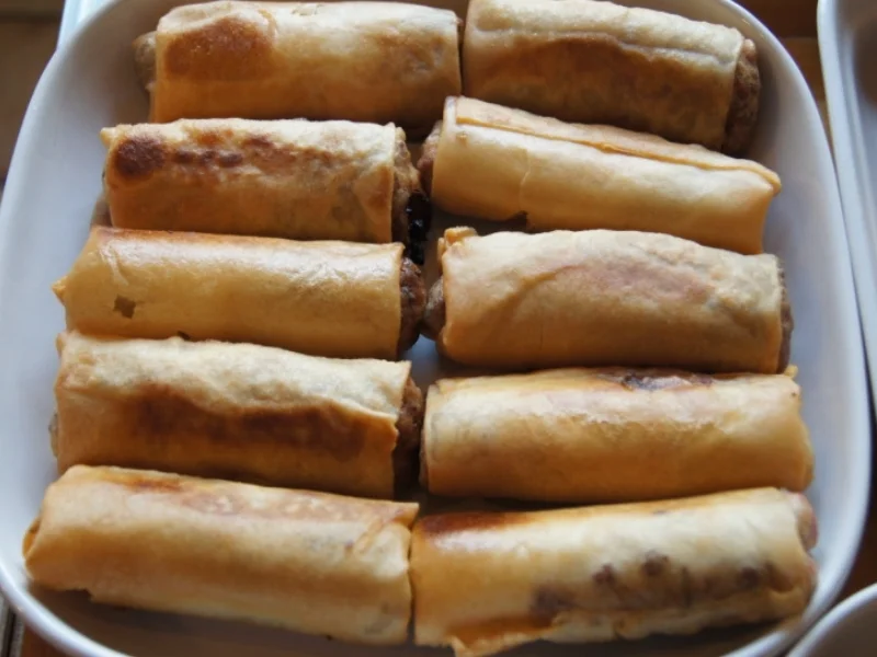 Frühlingsrollen ohne und mit Fleisch - Rezept - Bild Nr. 25