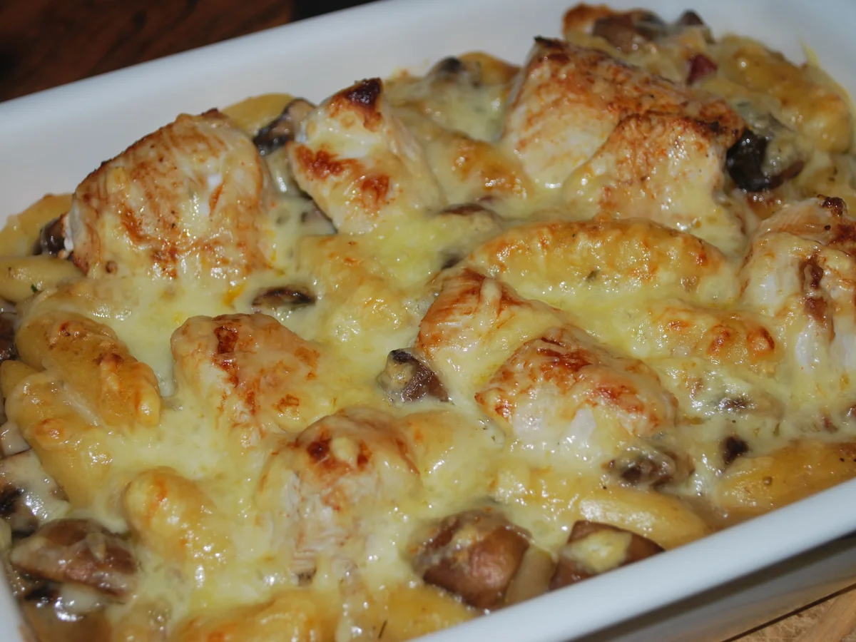 Gratinierte Schupfnudeln in Champignon-Rahm  - Rezept - Bild Nr. 2