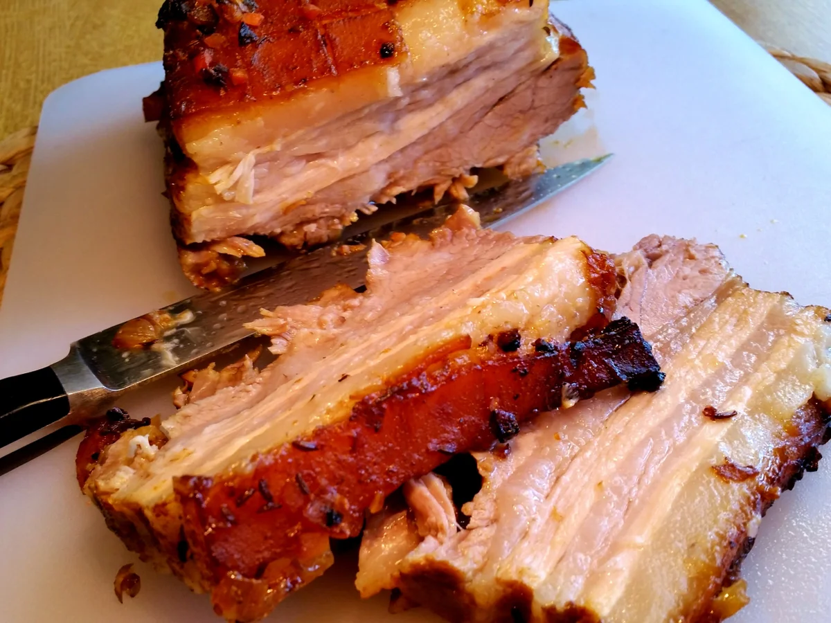 Schweinsbraten vom Bauch**  mit deftiger Kellerbier-Soße ... - Rezept - Bild Nr. 8