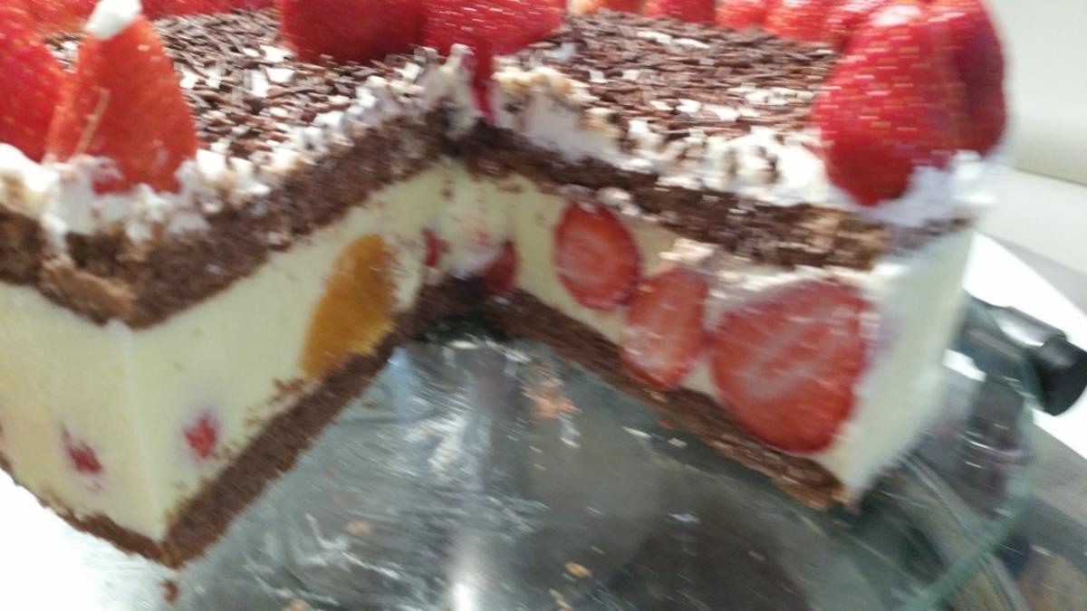 Erdbeer-Pfirsich-Joghurt Torte - Rezept - Bild Nr. 9
