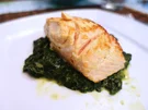 Marinierter Kokos-Lachs auf Curry-Spinat - Rezept