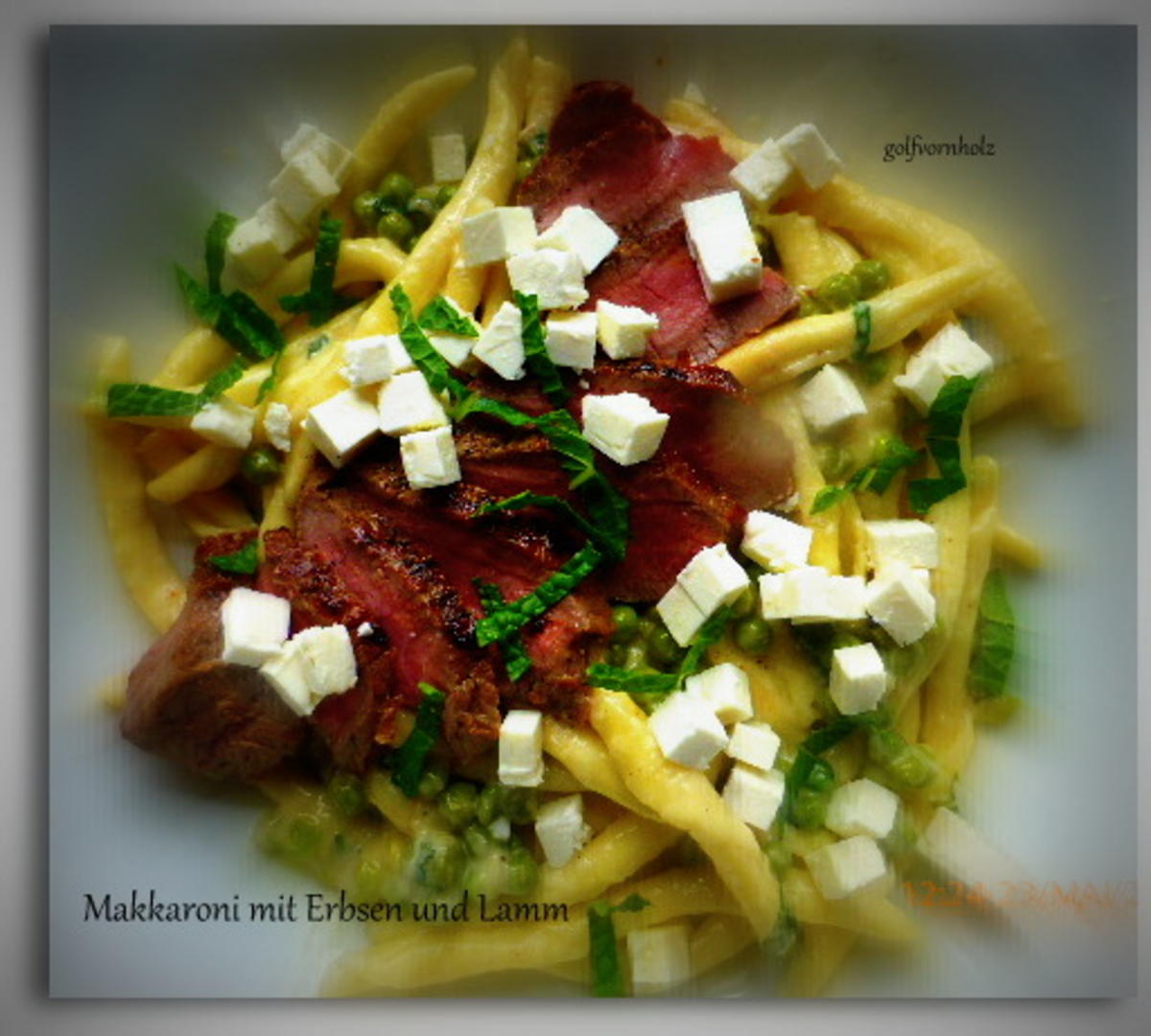 Bilder für Makkaroni mit Erbsen und Lamm - Rezept