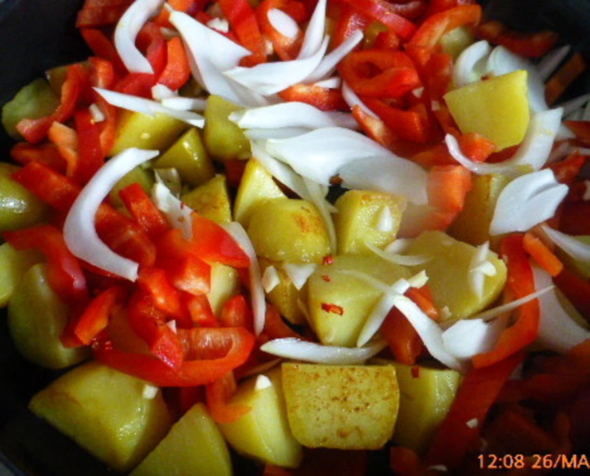 Tapa Kabeljau mit Kartoffeln und Paprika - Rezept - Bild Nr. 5