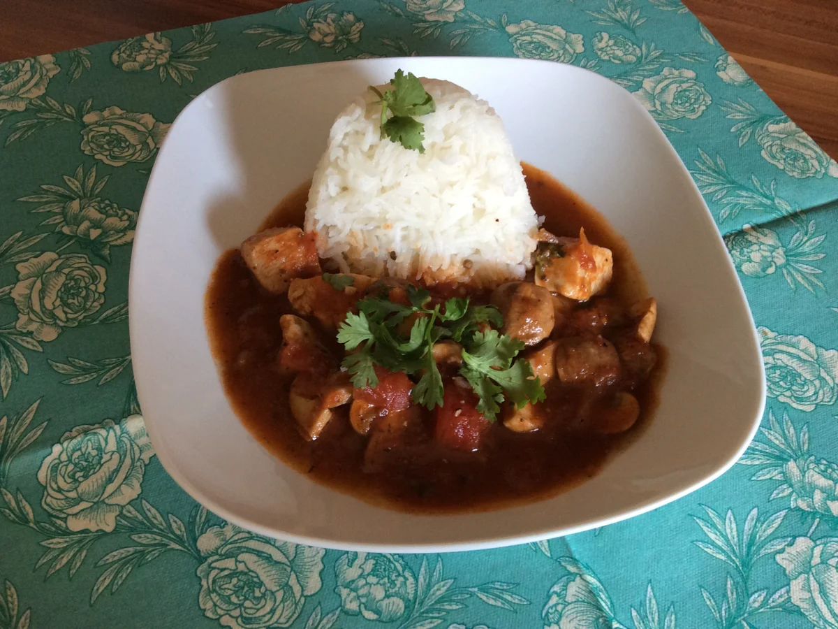 Hähnchentopf, leicht scharf, indisch - Rezept