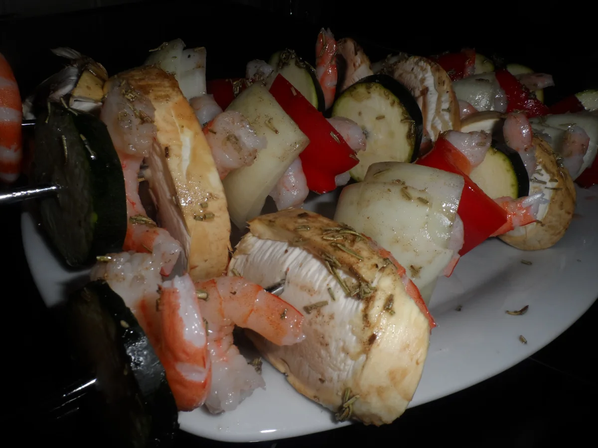 Rezept: BiNe` S GARNELEN - GEMÜSESPIESSE Bild Nr. 4 BiNe` S GARNELEN - GEMÜSESPIESSE - Rezept - Bild Nr. 4