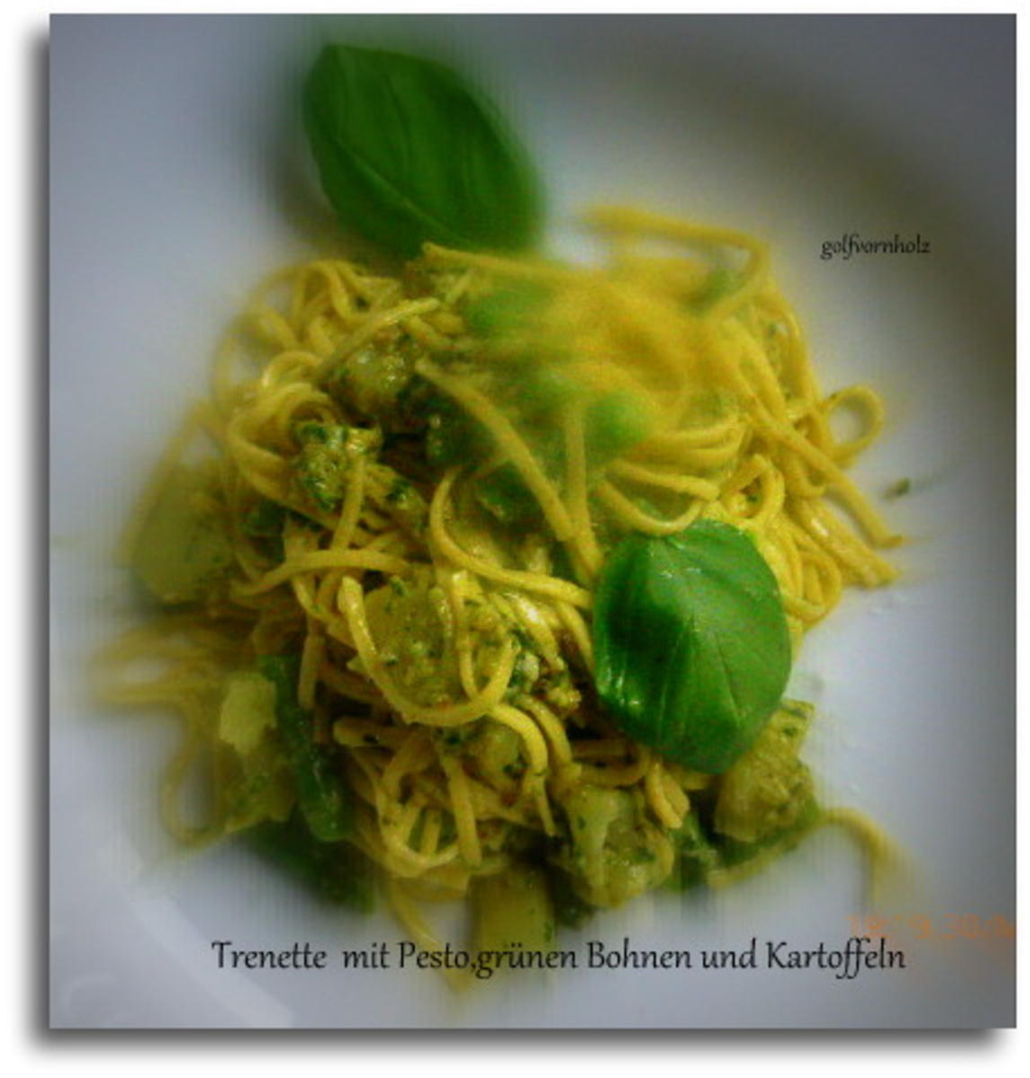 Ligurische Pasta mit Pesto,grünen Bohnen und Kartoffeln - Rezept
