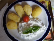Pellkartoffeln mit selbstgemachten Tzatziki - Rezept