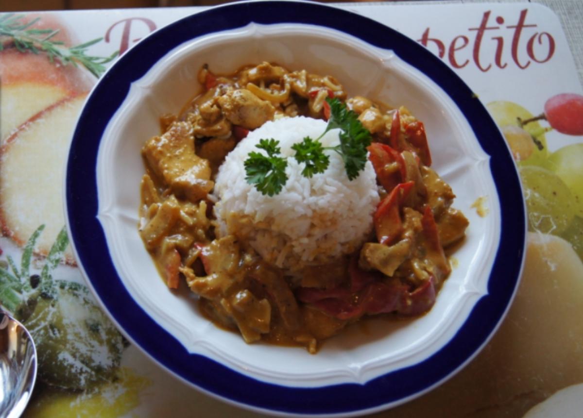Curry-Putengeschnetzeltes mit Reis - Rezept