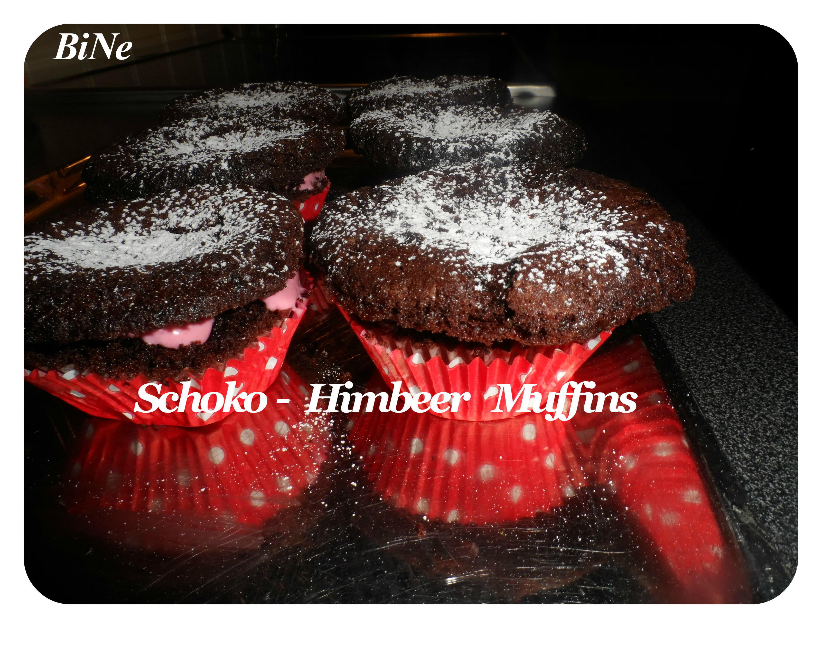 BiNe` S SCHOKO - HIMBEER MUFFINS - Rezept Eingereicht von Bine13100