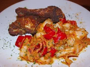 Knusprige Hähchenschlegel mit Pfannengemüse - Rezept - Bild Nr. 2