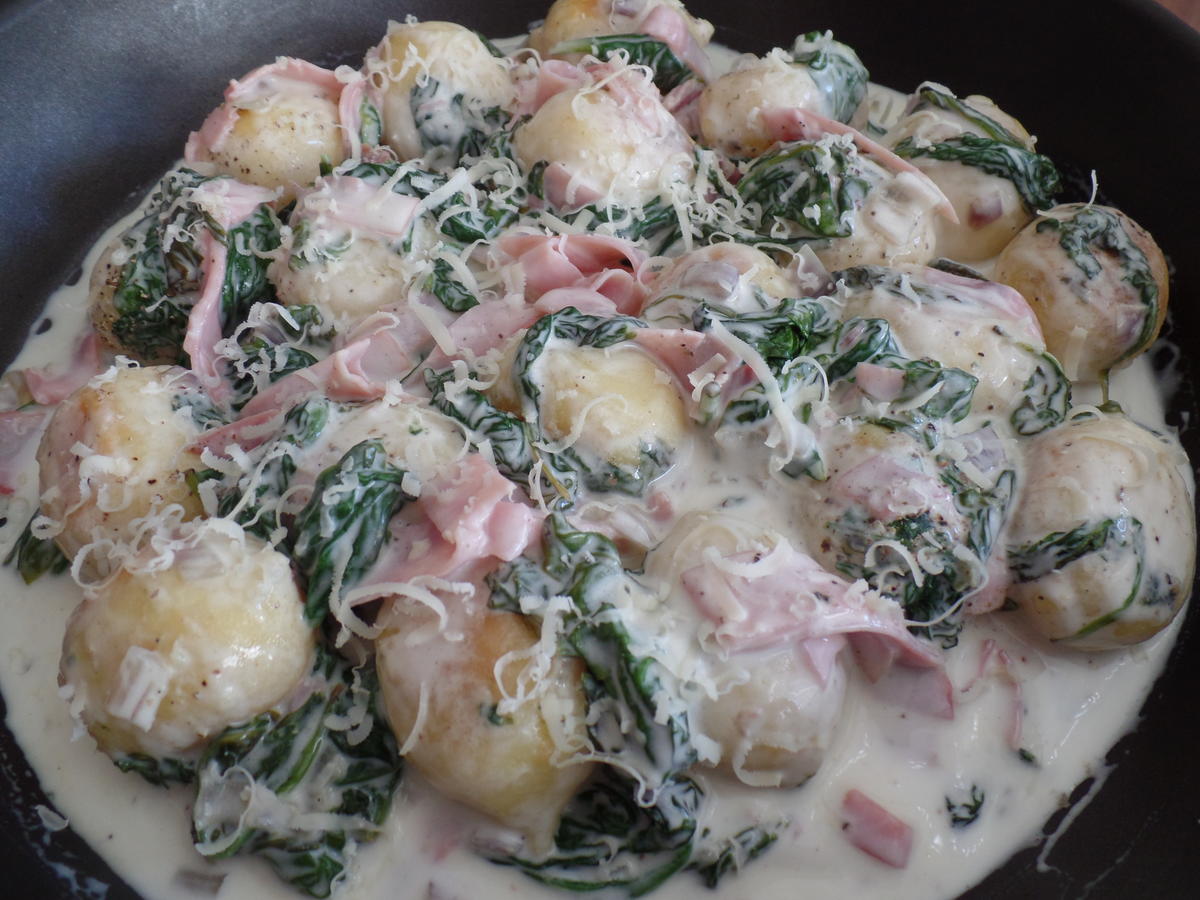 Spinat-Schinken -Gnocchi - Rezept