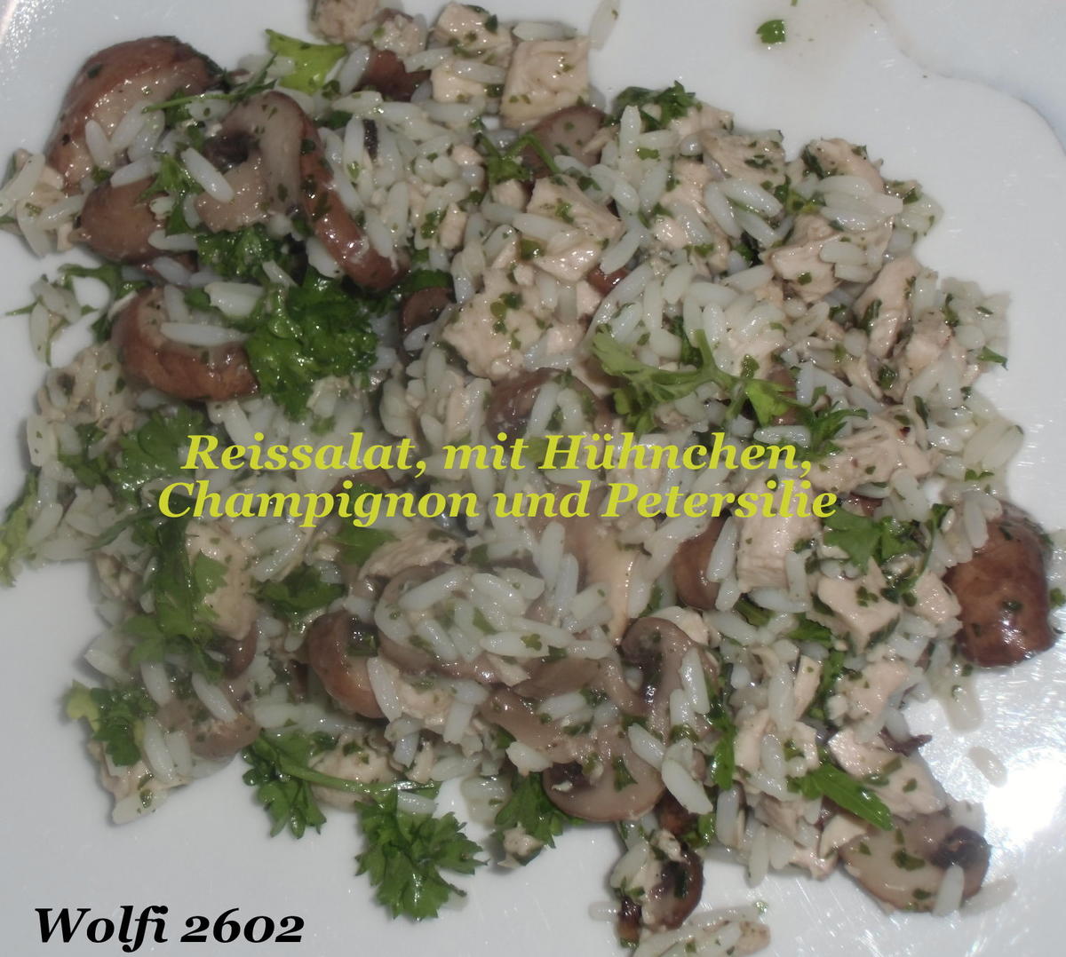 Reis-Geflügel-Salat mit Champignon - Rezept