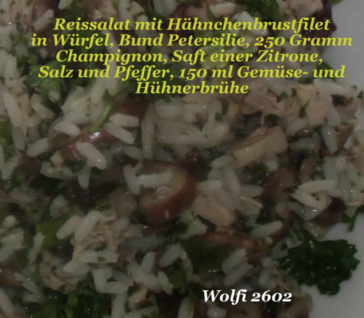 Reis-Geflügel-Salat mit Champignon - Rezept - Bild Nr. 2